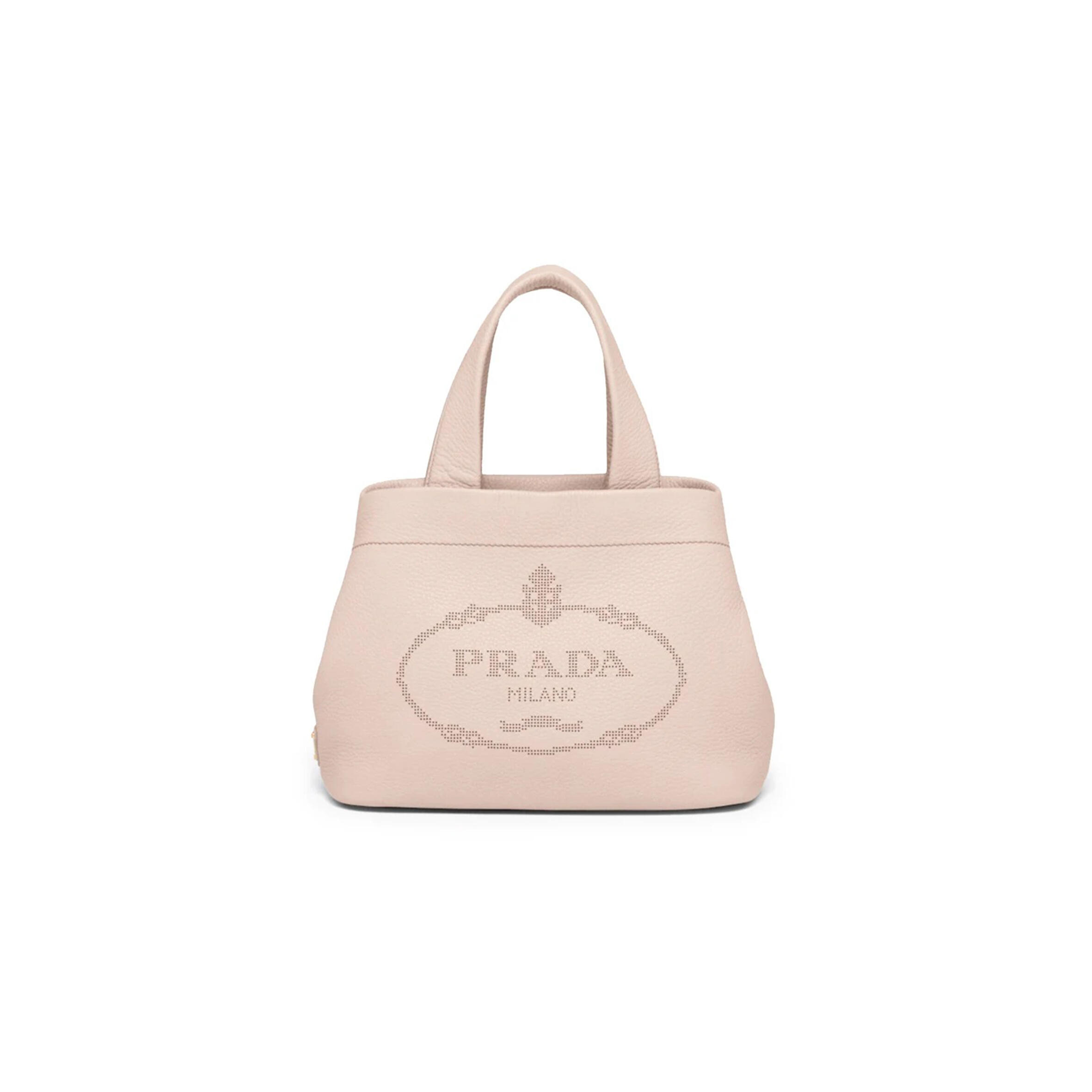 Pra*a small leather tote in water lily 1bc384 (32*24*14cm)